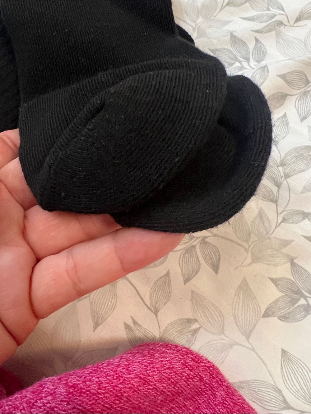 PINK vs Pink & Black Crew Socks - Pack of 2 - Picture 11 of 12